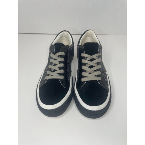 Steve Madden Womens Embark Black Glitter Low Top Fashion Sneaker Size 8.5 - Picture 3 of 9